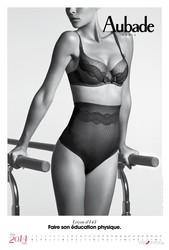 Французский бренд белья Aubade Lingerie представил публике календарь на 2014 год