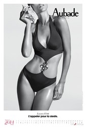 Французский бренд белья Aubade Lingerie представил публике календарь на 2014 год